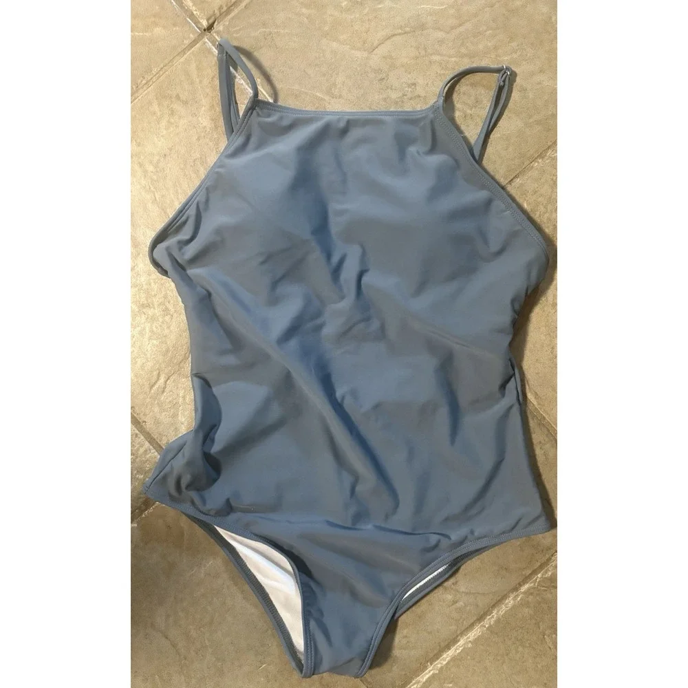 Romwe Basic Gray One‎ Piece Size Medium Swimsuit